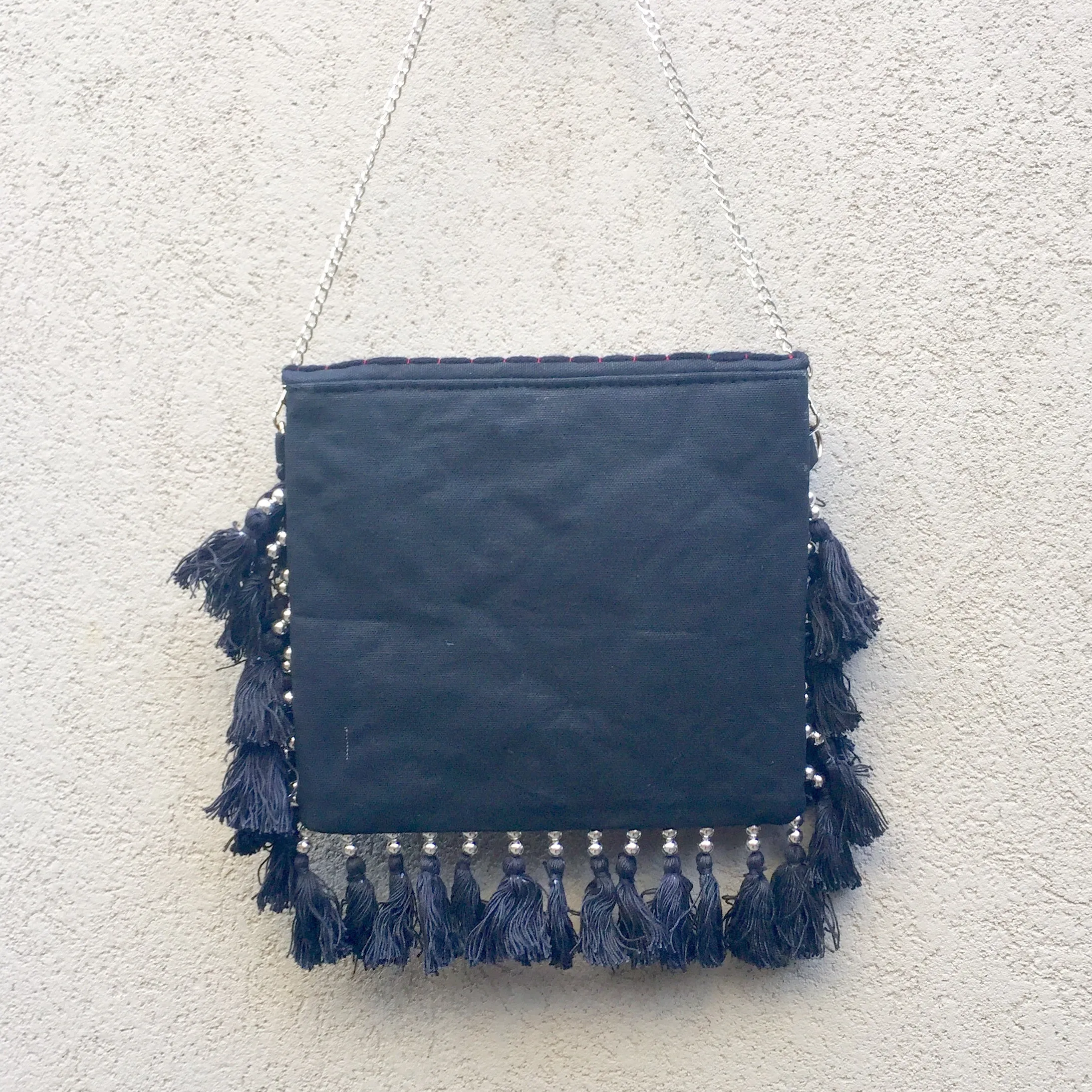 Jayne Bohemian Black Fringed Festival Clutch Bag
