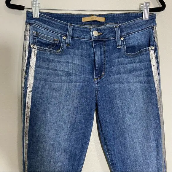 Joe's Jeans Metallic Silver Stripe Ankle Size 28