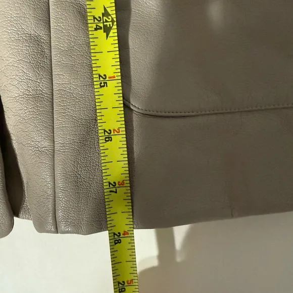 Jonathan Simkhai Raelynn Stretch Vegan Faux Leather Blazer Light Grey / Beige XL