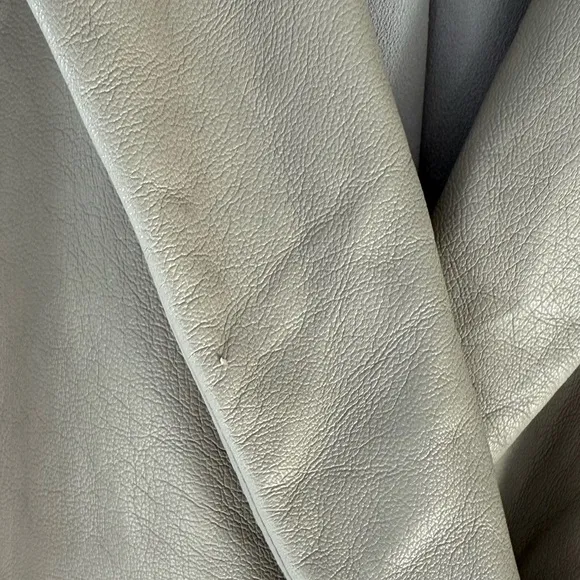Jonathan Simkhai Raelynn Stretch Vegan Faux Leather Blazer Light Grey / Beige XL