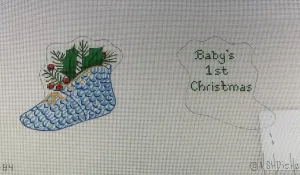 Kate Dickerson Needlepoint XM-84 2-Sided Baby Shoe