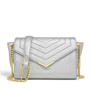 Kensington Silver Vegan Cross-Body Bag