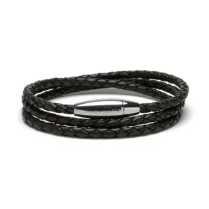Kenton Michael Triple Wrap Braided Leather Bracelet