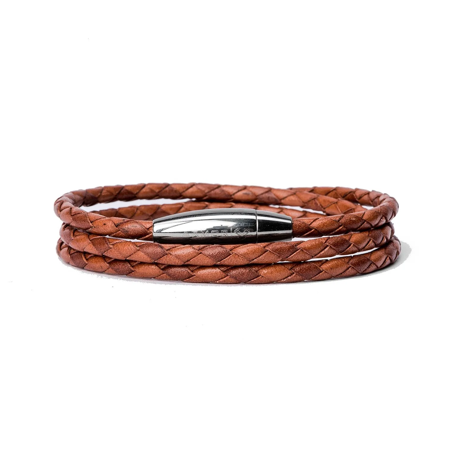 Kenton Michael Triple Wrap Braided Leather Bracelet