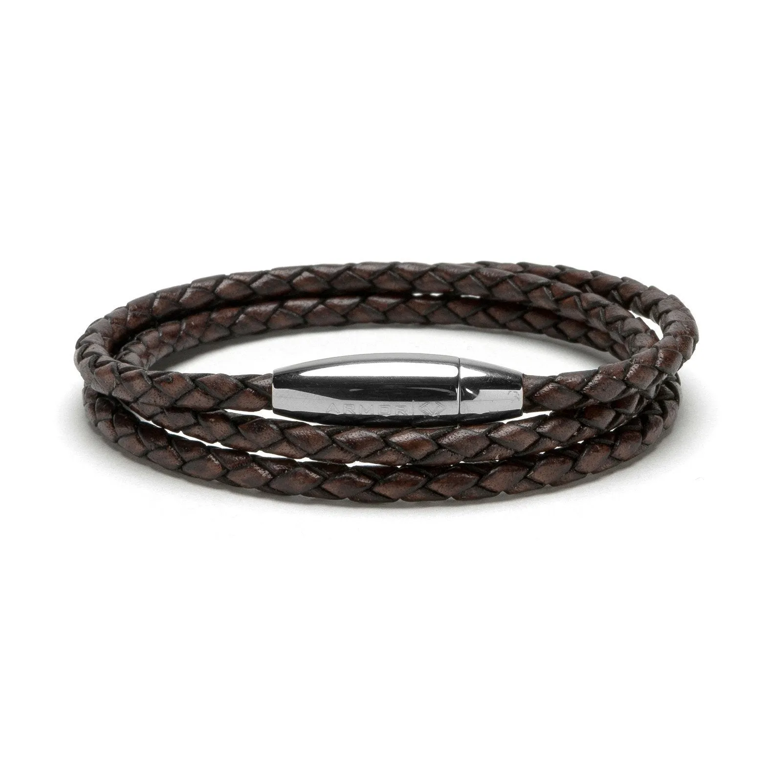 Kenton Michael Triple Wrap Braided Leather Bracelet