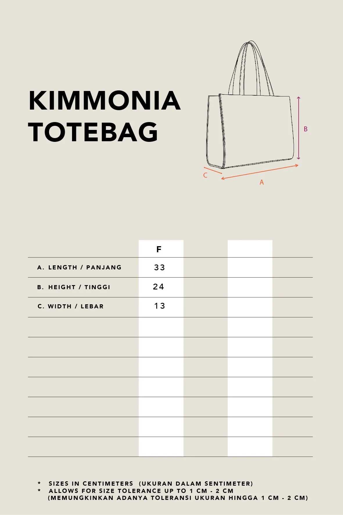 KIMMONIA TOTE BAG MILK TEA