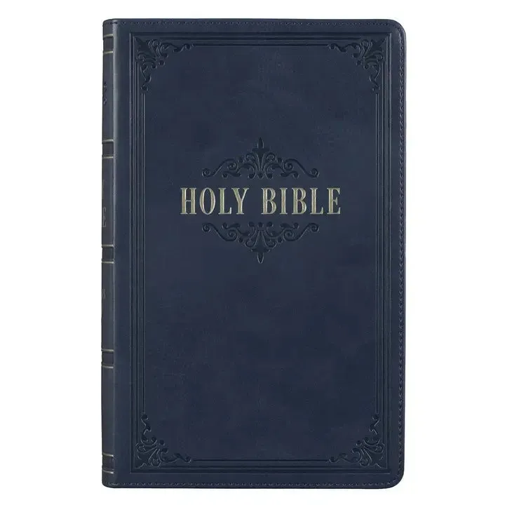 Kjv Bible Giant Print Standard-Size Faux Leather, Dark Blue