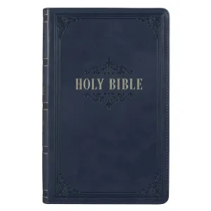 Kjv Bible Giant Print Standard-Size Faux Leather, Dark Blue