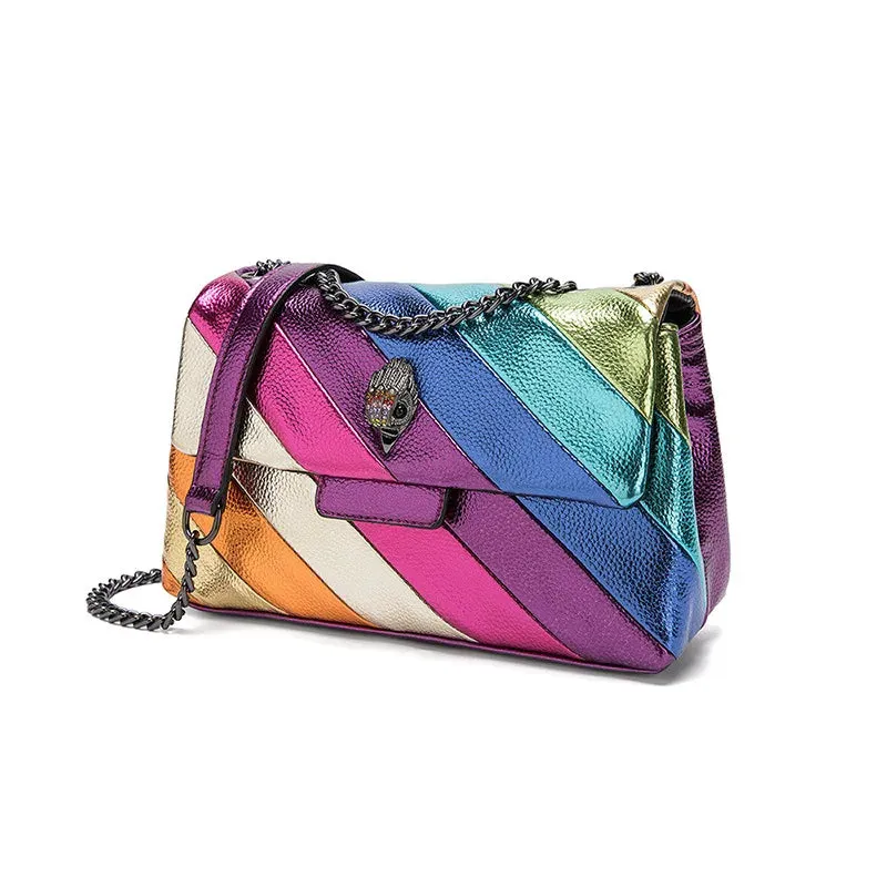 KURT GEIGER LONDON Rainbow Patchwork Shoulder Handbag