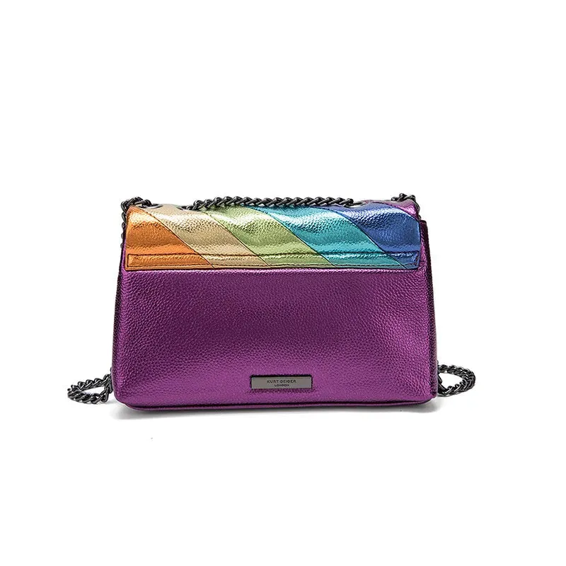 KURT GEIGER LONDON Rainbow Patchwork Shoulder Handbag