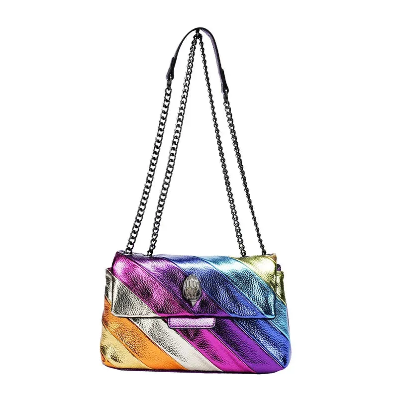 KURT GEIGER LONDON Rainbow Patchwork Shoulder Handbag