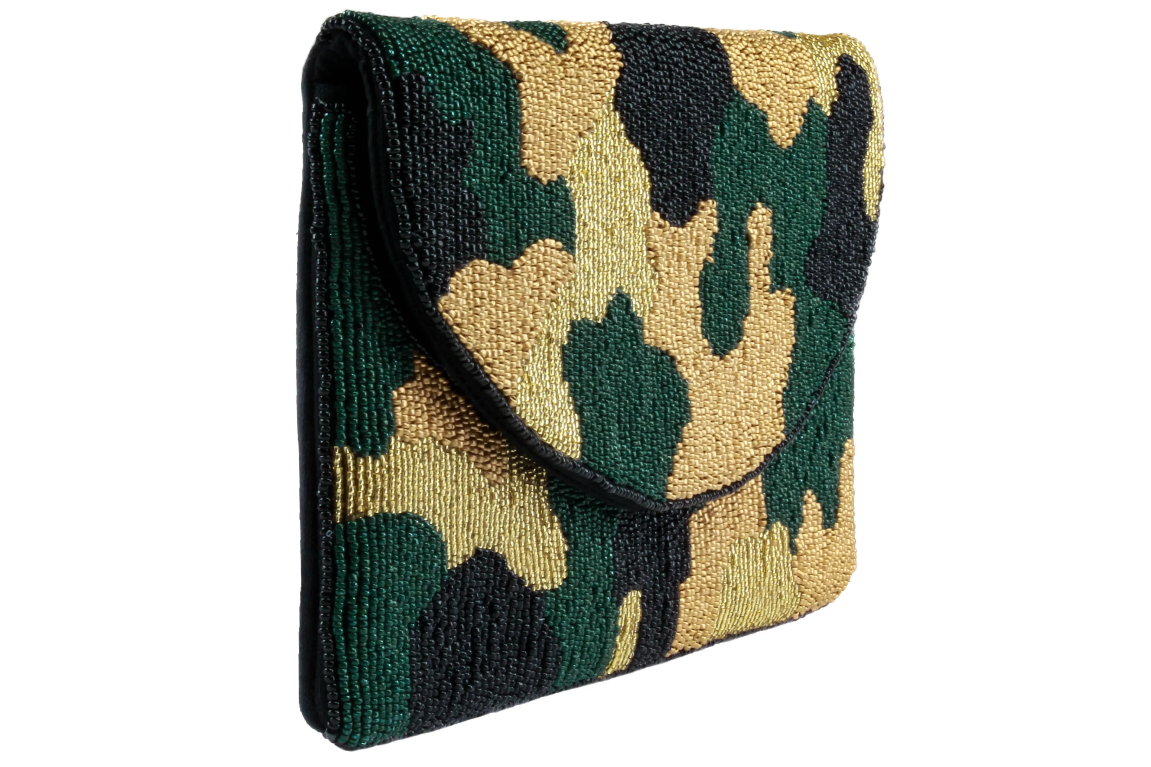 Ladies Camouflage Beaded Clutch