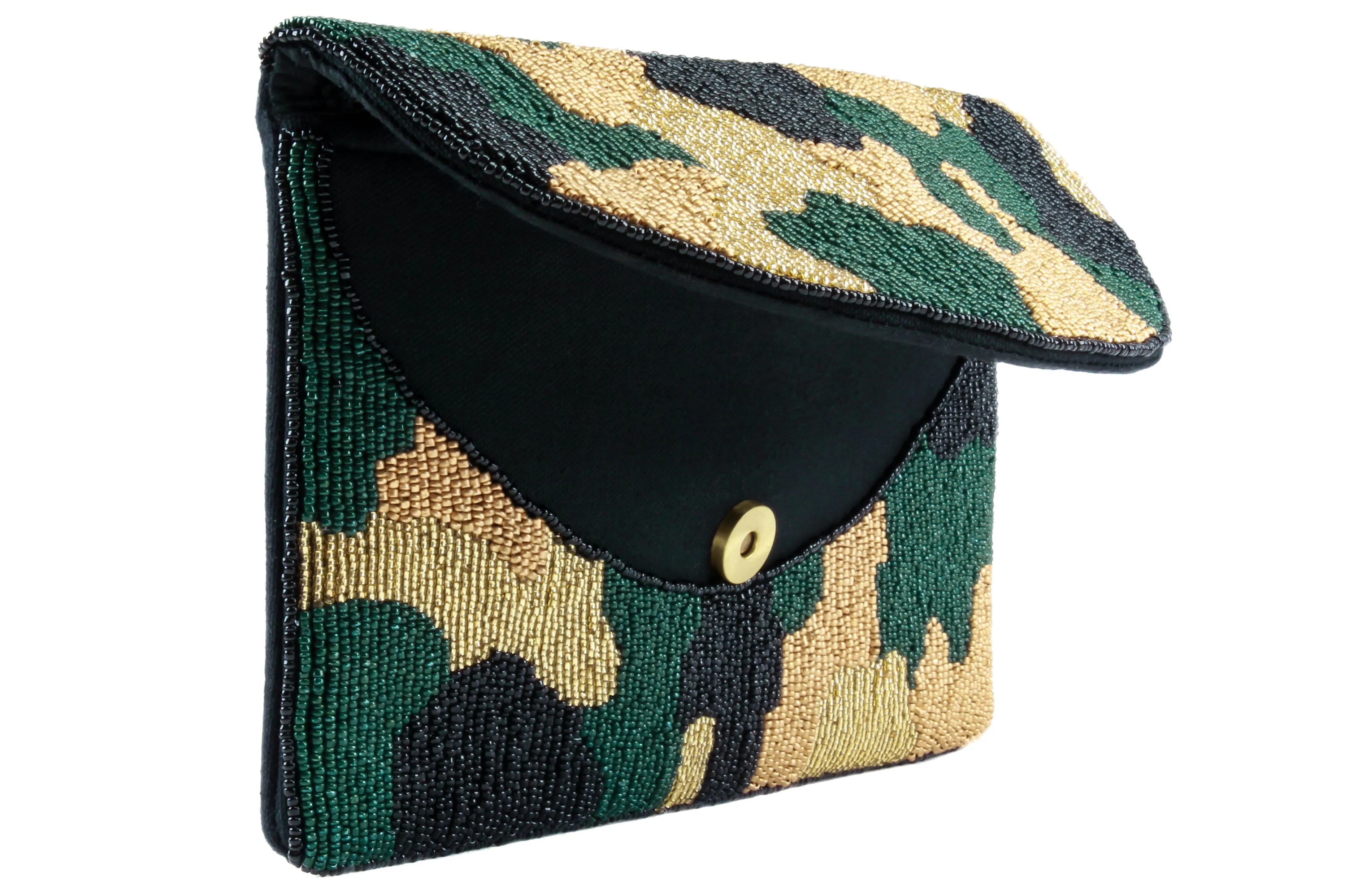 Ladies Camouflage Beaded Clutch