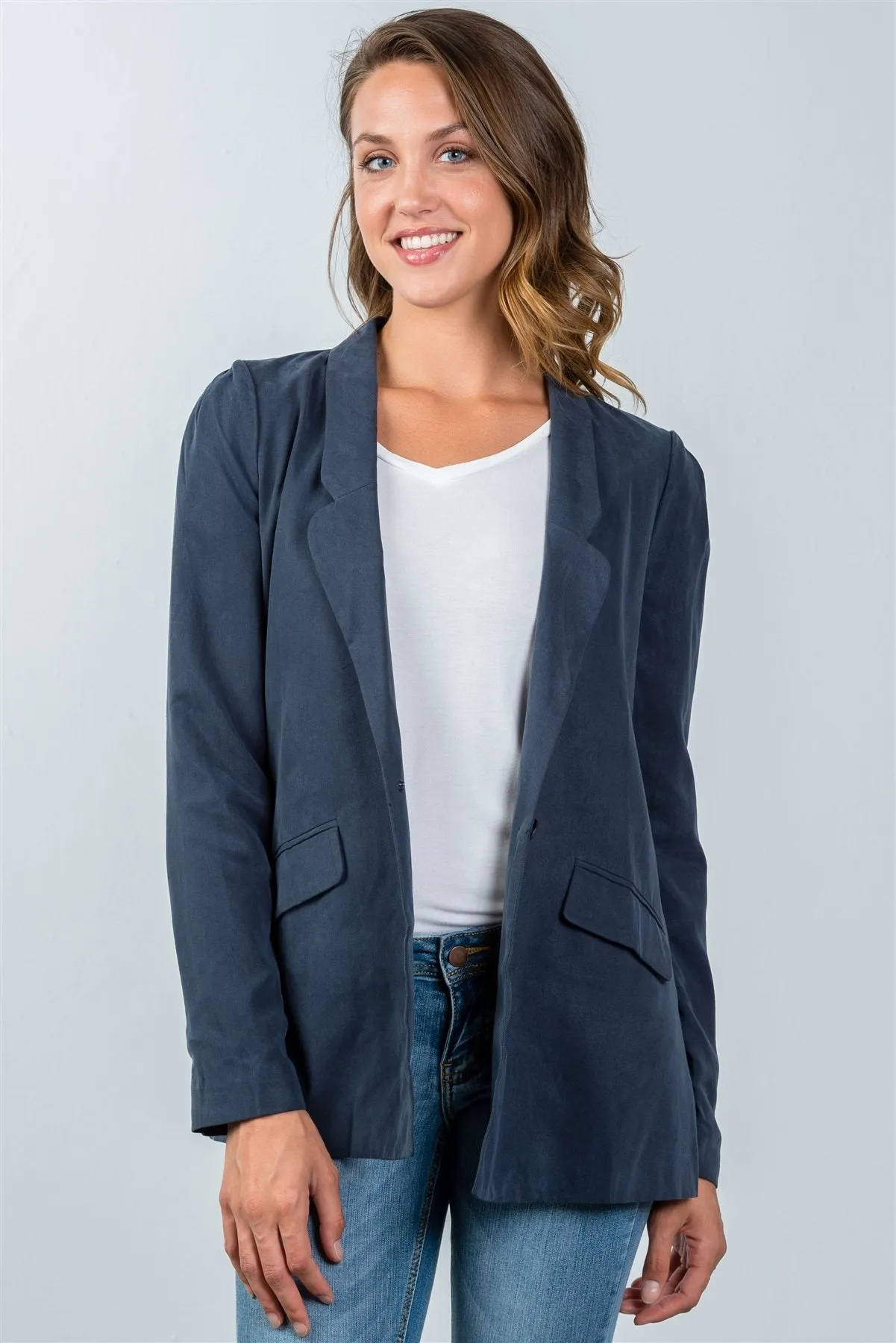 Ladies fashion one button closure blazer