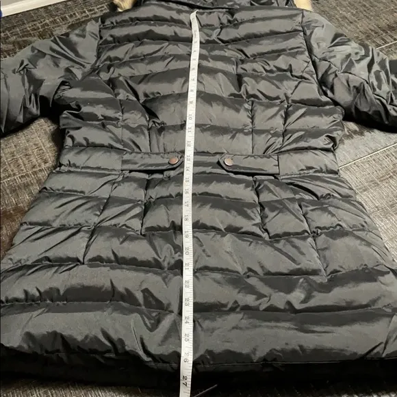 Lands’ End Faux Fur Hood Down Quilted Coat