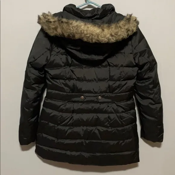 Lands’ End Faux Fur Hood Down Quilted Coat