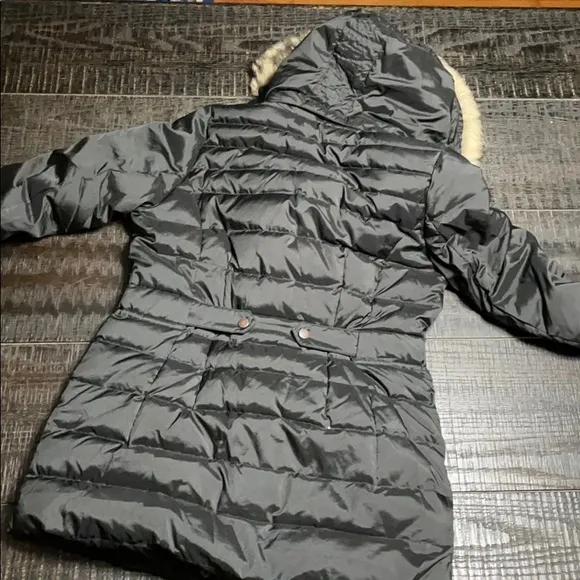 Lands’ End Faux Fur Hood Down Quilted Coat