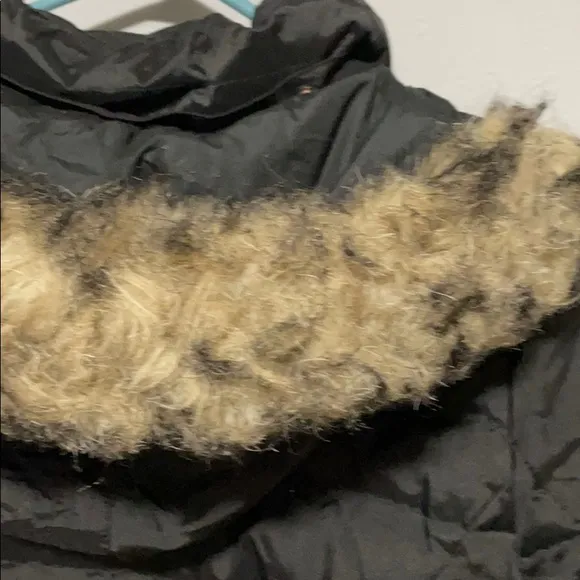 Lands’ End Faux Fur Hood Down Quilted Coat