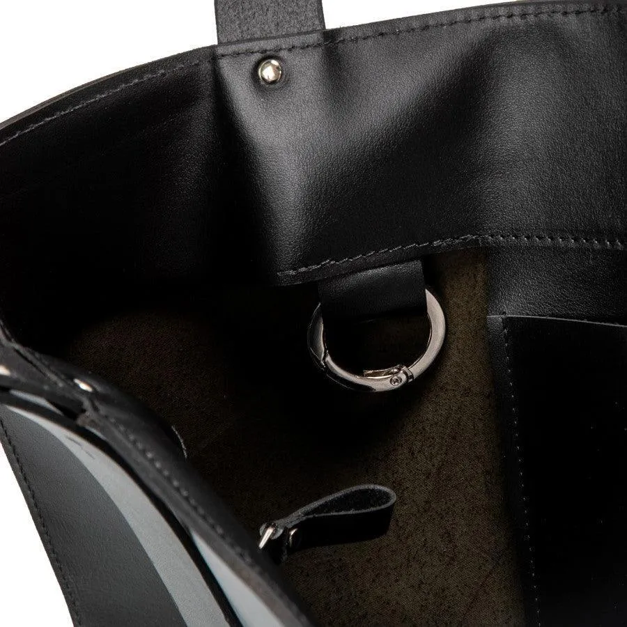 Large Handbag Adele - Genuine Black Leather