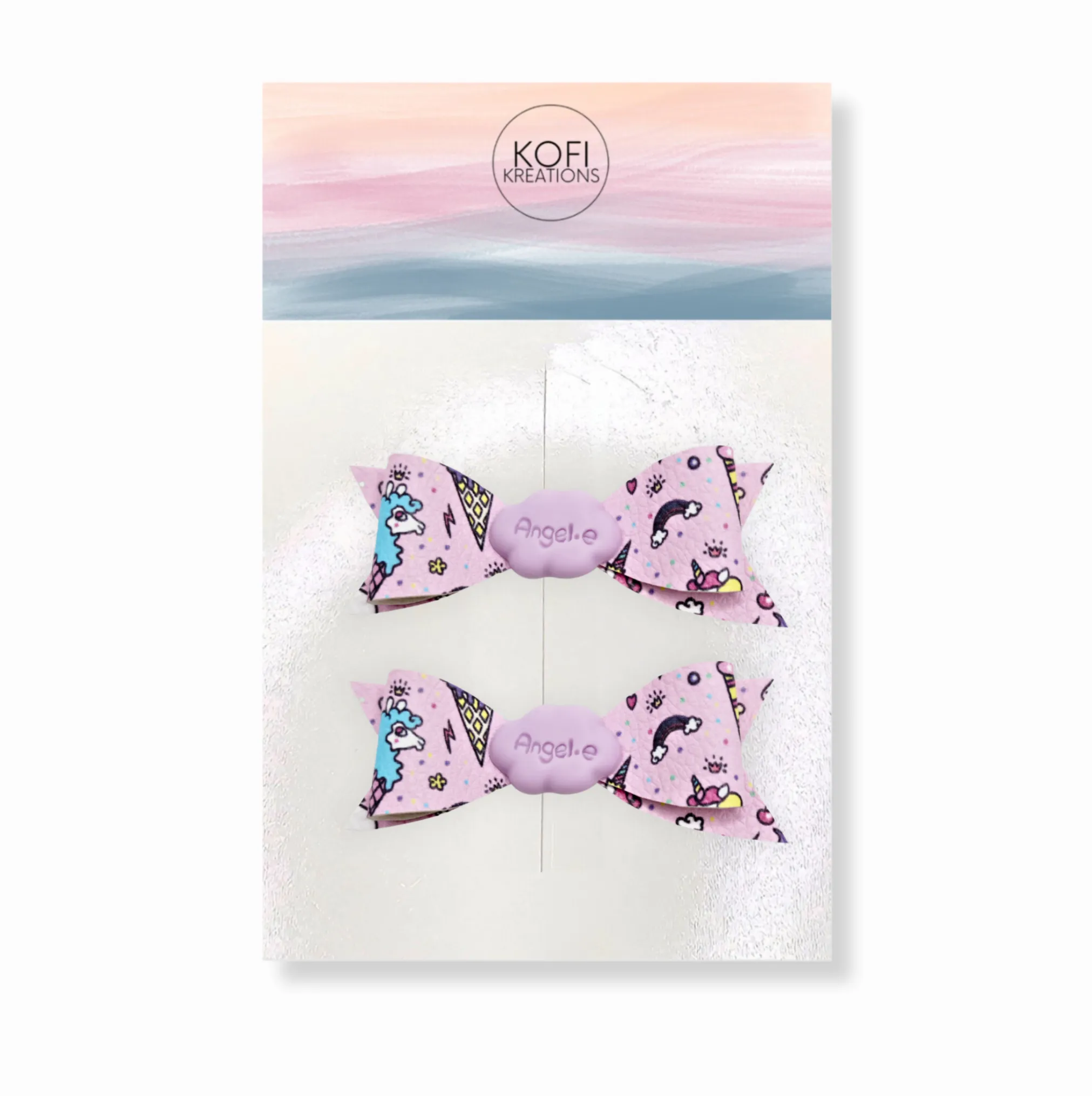 Lavender Unicorn Livi Hair Bows