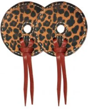 Leather bit guards with cheetah print design