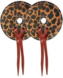 Leather bit guards with cheetah print design