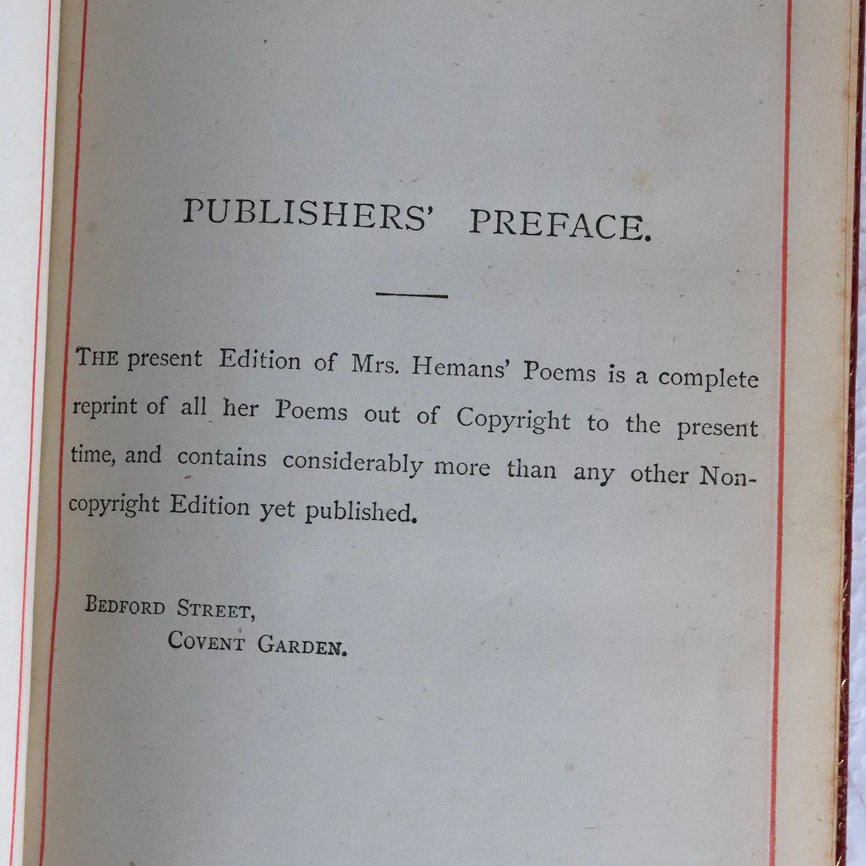 Leather Bound Book: The Poetical Works of Mrs. Hemans by Felicia Hemans