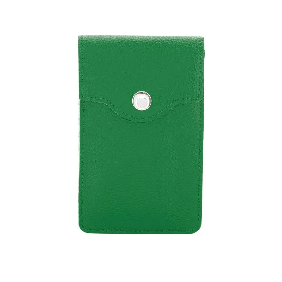 Leather Phone Crossbody Bag in Bright Green