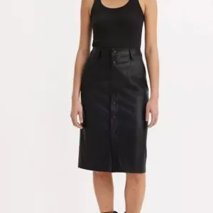 Levi's Premium Women's Faux Leather Icon Pencil Skirt Black NWT