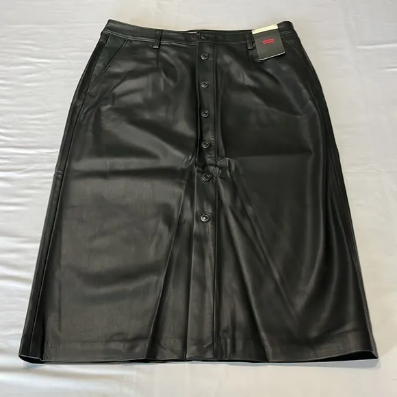 Levi's Premium Women's Faux Leather Icon Pencil Skirt Black NWT