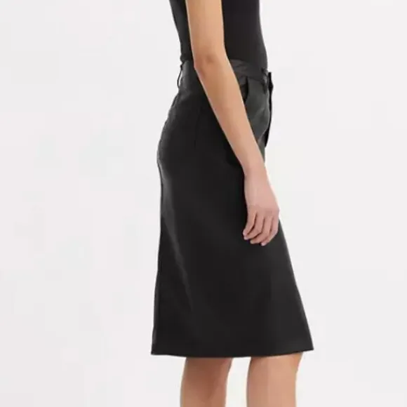 Levi's Premium Women's Faux Leather Icon Pencil Skirt Black NWT