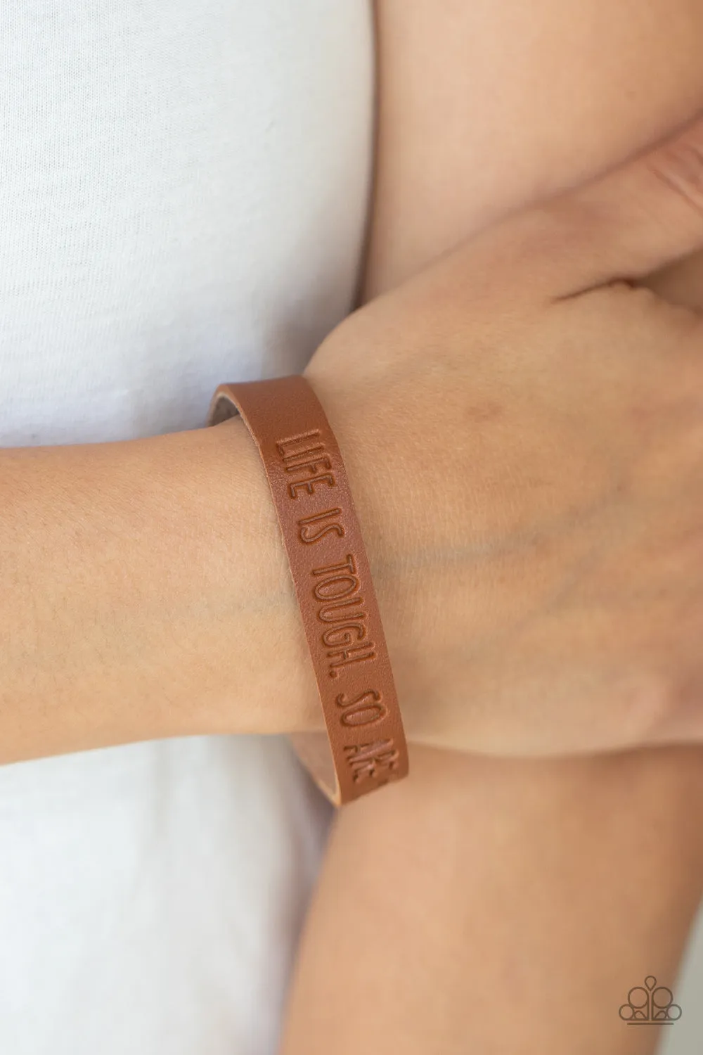 Life is Tough - Brown Bracelet