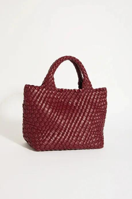 LILAH WOVEN MINI TOTE (Burgundy)