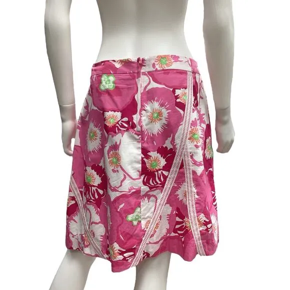 Lilly Pulitzer Skirt Women’s Size 4 Cotton A-Line in Sonia Pink Print