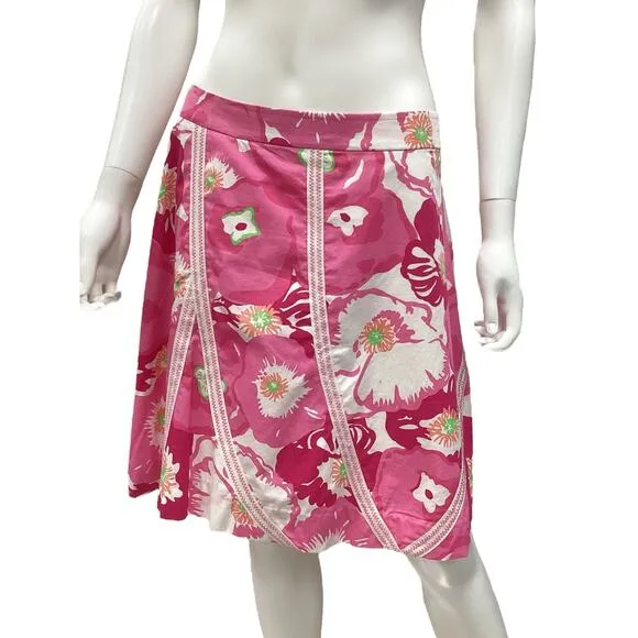Lilly Pulitzer Skirt Women’s Size 4 Cotton A-Line in Sonia Pink Print