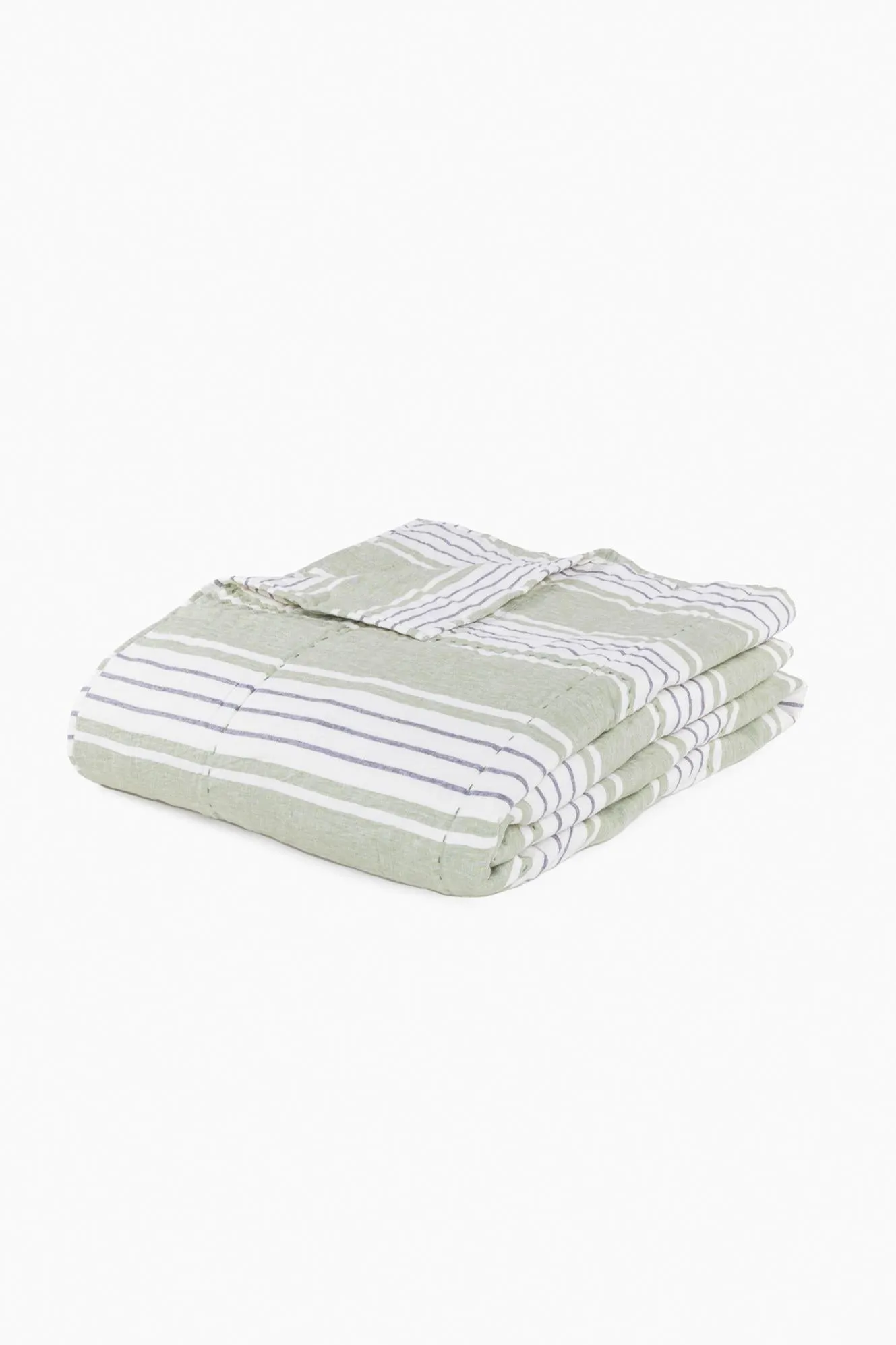 Linen Zen Hand Quilted Quilt-Green Zen