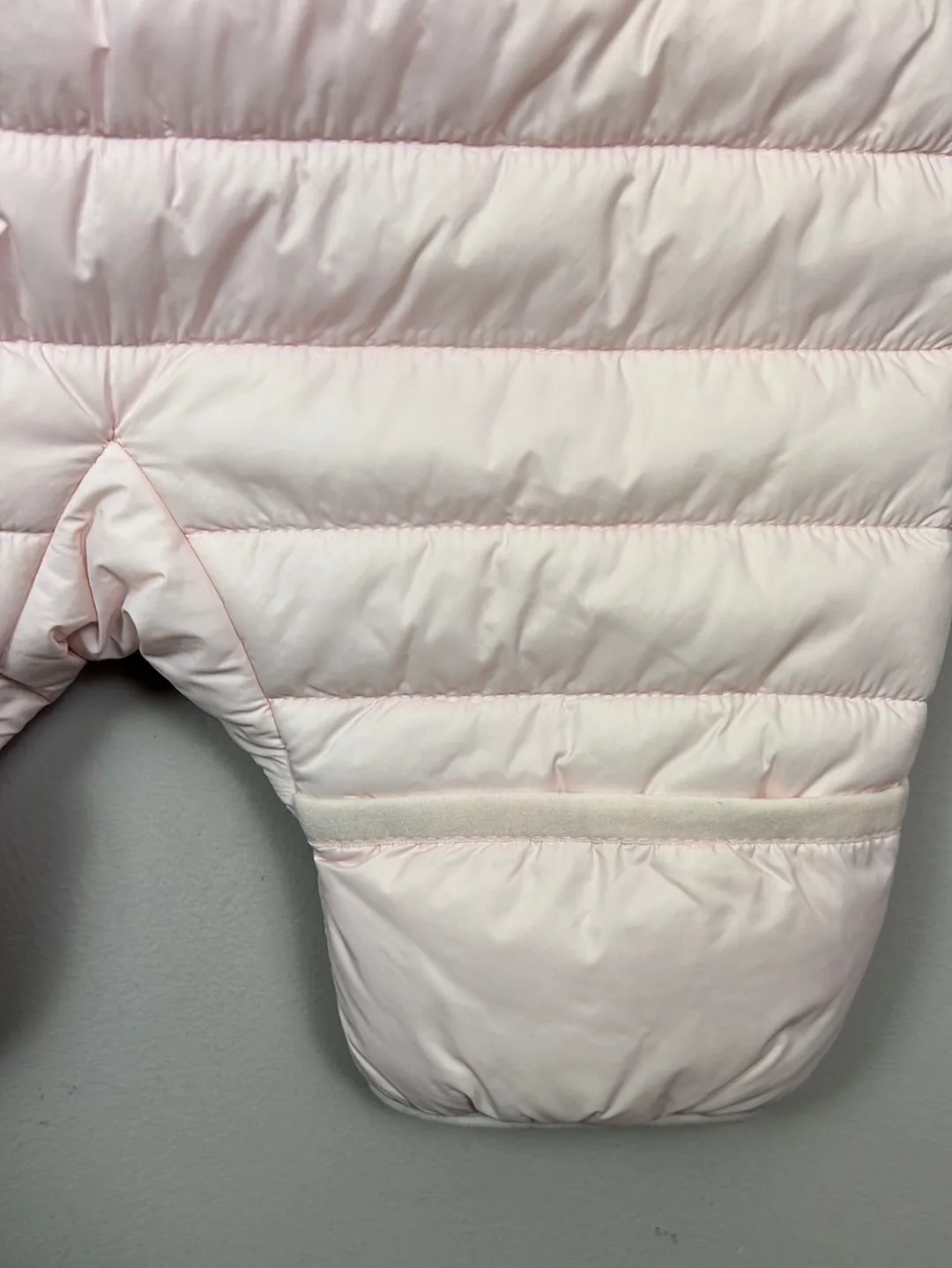 Little White Company pink quilted snowsuit 0-3m