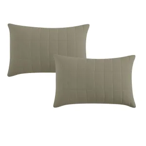 Logan and Mason Pair of Rhodes Moss Standard Pillowcases 48 x 73   20cm