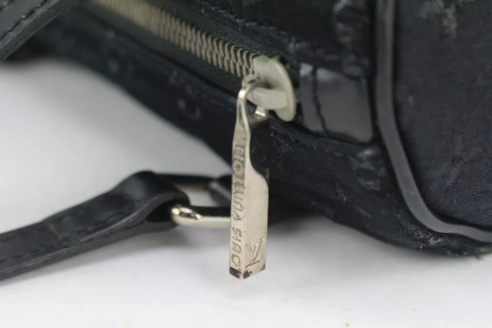 Louis Vuitton Black Monogram Satin Shine Mini Papillon 1122lv8