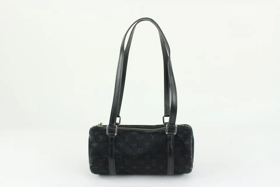 Louis Vuitton Black Monogram Satin Shine Mini Papillon 1122lv8