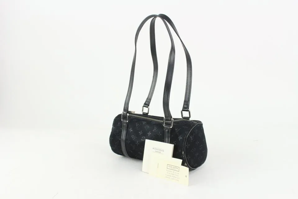Louis Vuitton Black Monogram Satin Shine Mini Papillon 1122lv8