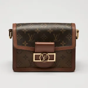 Louis Vuitton Brown Monogram Epi Grained Leather Mini Dauphine Flap Bag
