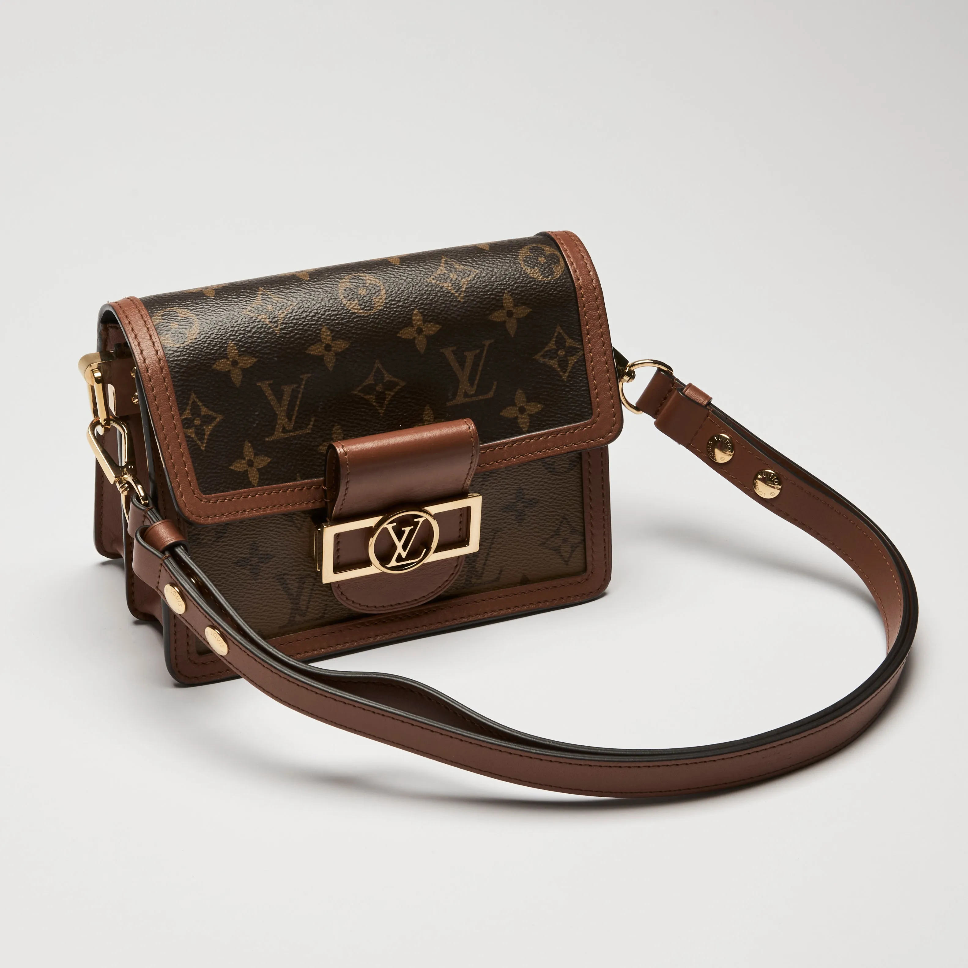 Louis Vuitton Brown Monogram Epi Grained Leather Mini Dauphine Flap Bag