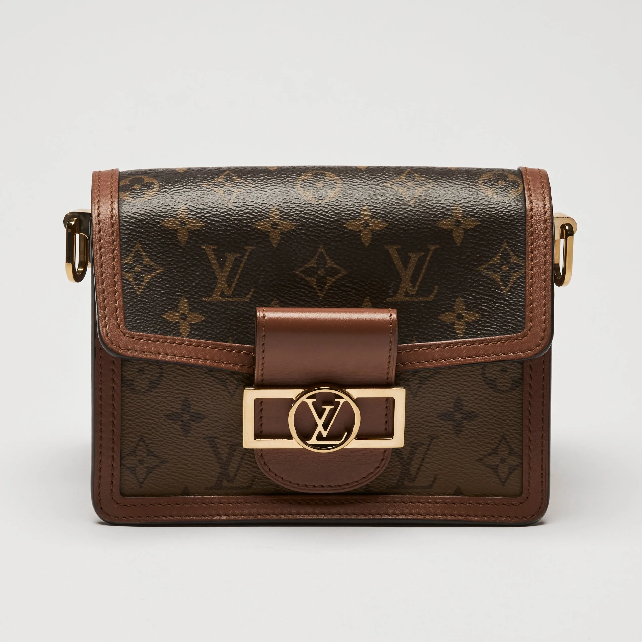 Louis Vuitton Brown Monogram Epi Grained Leather Mini Dauphine Flap Bag