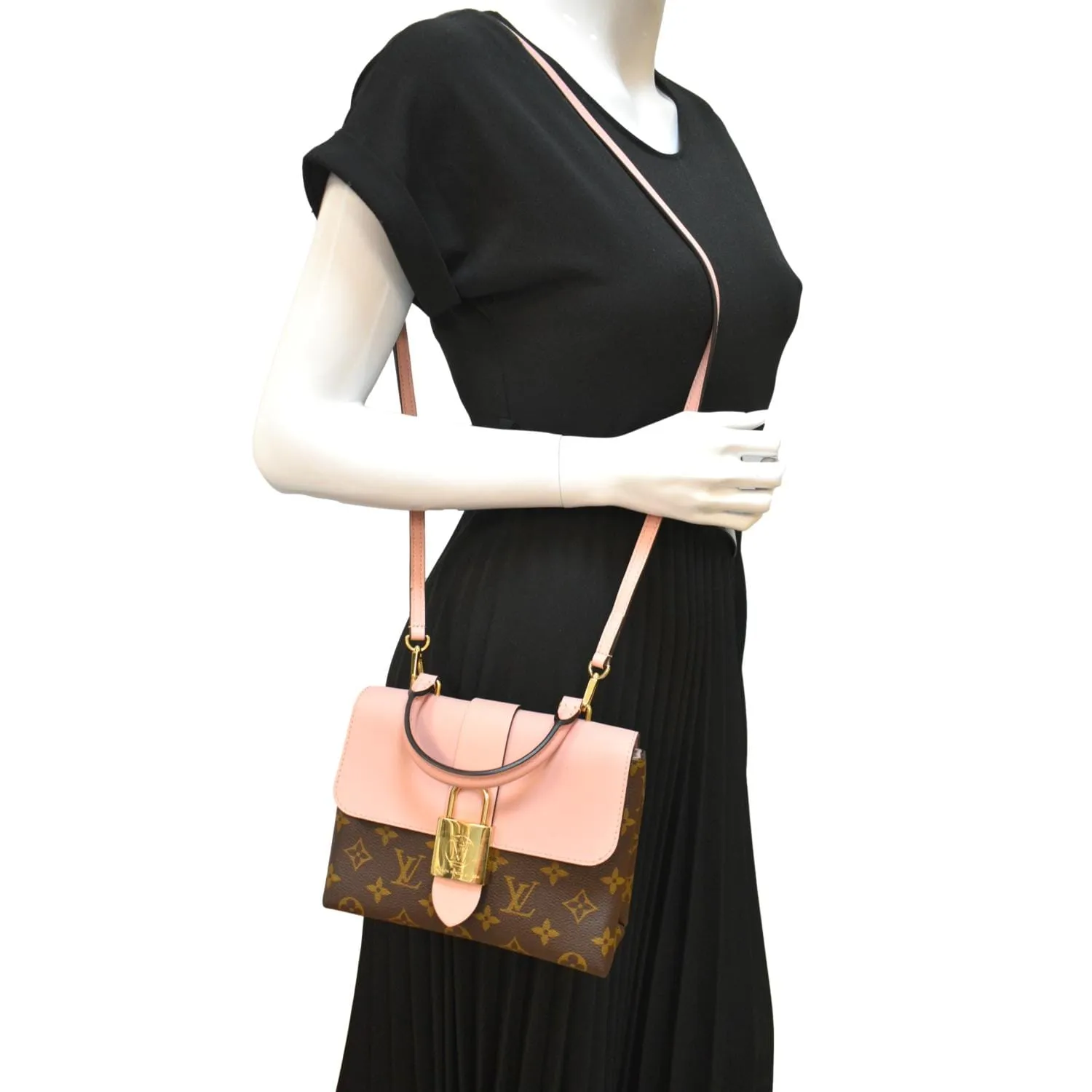 LOUIS VUITTON Locky BB Monogram Canvas Crossbody Bag Rose Poudré