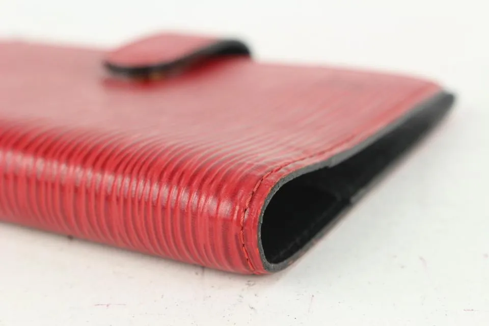 Louis Vuitton Red Epi Leather Small Ring Agenda PM Diary Cover 170lv730