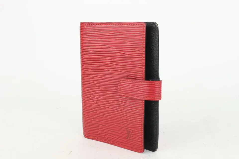 Louis Vuitton Red Epi Leather Small Ring Agenda PM Diary Cover 170lv730