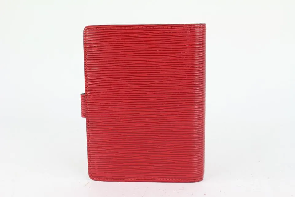 Louis Vuitton Red Epi Leather Small Ring Agenda PM Diary Cover 170lv730