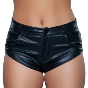 Low Rise Mini Faux Leather Cheeky Shorts