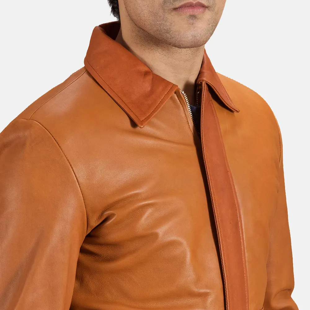 Luca Tan Brown Leather Jacket